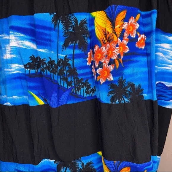 SMALL TROPICAL PRINT HALTER DRESS SLEEVELESS BEACH VACATION COLORFUL STRETCH TOP - Picture 8 of 12